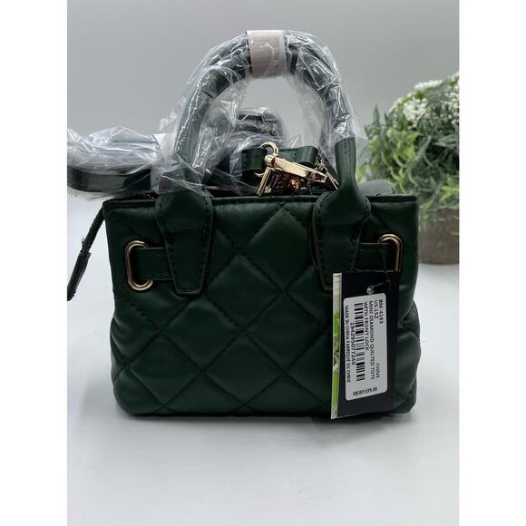 Badgley‎ Mischka BM-4163 Small Mini Quilted Tote Bag in Green Chive New - Picture 5 of 7